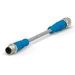 TE Connectivity Straight Male 4 way M12 to Straight Female M12 Cable Assembly, 1.5m