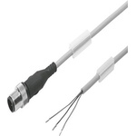 Straight Female 3 way M12 to 3 way Pigtail Cable, 1m