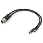 Wago Straight Female 4 way M12 to Straight Male 4 way M12 Actuator/Sensor Cable, 1m