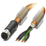Phoenix Contact Straight Female 4 way M12 to Unterminated Sensor Actuator Cable, 1.5m