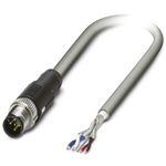 Phoenix Contact Straight Male 5 way M12 to Unterminated Bus Cable, 5m