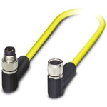 Phoenix Contact Right Angle Female 4 way M8 to Right Angle Male 4 way M8 Sensor Actuator Cable, 1.5m
