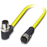 Phoenix Contact Straight Female 8 way M12 to Right Angle Male 8 way M12 Sensor Actuator Cable, 500mm