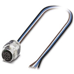 Phoenix Contact Straight Female 4 way M12 to Unterminated Sensor Actuator Cable, 2m