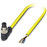 Phoenix Contact Right Angle Male 4 way M8 to Unterminated Sensor Actuator Cable, 2m