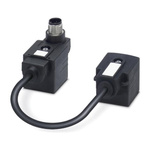 Phoenix Contact Straight Female 4 way DIN 43650 Form A x 2 to Straight Male M12 Sensor Actuator Cable, 200mm