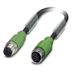 Phoenix Contact Male 4 way M12 to Female 4 way M12 Sensor Actuator Cable, 600mm