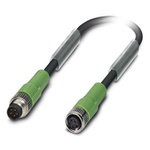 Phoenix Contact Male 5 way M8 to Female 5 way M8 Sensor Actuator Cable, 1.5m