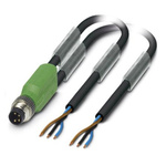 Phoenix Contact Male 3 way M8 to 3 way Unterminated Sensor Actuator Cable, 1.5m