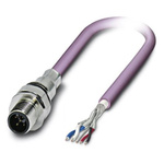 Phoenix Contact 5 way M12 to 5 way Unterminated Bus Cable, 1m