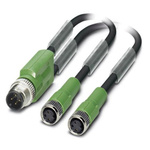 Phoenix Contact Male 3 way M12 to Female 3 way M8 Sensor Actuator Cable, 1.5m