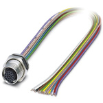 Phoenix Contact Straight Female 17 way M12 to Unterminated Sensor Actuator Cable, 500mm