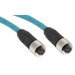 Alpha Wire Straight Female 4 way M12 to Straight Female 4 way M12 Sensor Actuator Cable, 3m