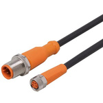 ifm electronic Male 4 way M12 to Female 4 way M8 Sensor Actuator Cable, 2m