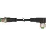 Murrelektronik Limited Straight Male 3 way M12 to Right Angle Female 3 way M12 Sensor Actuator Cable, 1.5m