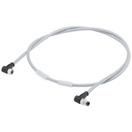 Siemens Right Angle Male 4 way M8 to Right Angle Female 4 way M8 Sensor Actuator Cable, 3m