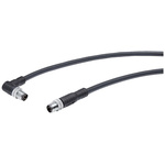 Siemens Right Angle Male 4 way M8 to Straight Male 4 way M8 Sensor Actuator Cable, 3m