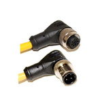 Mueller Electric Right Angle Male M12 to Right Angle Female M12 Sensor Actuator Cable, 5m