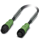 Phoenix Contact Straight Male M12 to Female M12 Sensor Actuator Cable, 600mm
