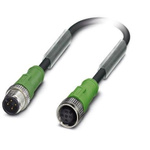 Phoenix Contact Straight Male M12 to Female M12 Sensor Actuator Cable, 6m
