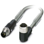 Phoenix Contact Straight Male M12 to Right Angle Female M12 Bus Cable, 10m