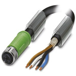 Phoenix Contact Female 4 way M12 to Unterminated Sensor Actuator Cable, 3m