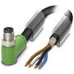 Phoenix Contact Right Angle Male 4 way M12 to Unterminated Sensor Actuator Cable, 3m