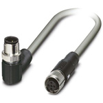 Phoenix Contact Straight Female 5 way M12 to Right Angle Male 5 way M12 Bus Cable, 500mm
