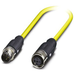 Phoenix Contact Straight Female 3 way M12 to Straight Male 3 way M12 Sensor Actuator Cable, 1.5m