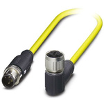 Phoenix Contact Right Angle Female 3 way M12 to Straight Male 3 way M12 Sensor Actuator Cable, 500mm