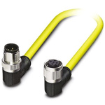 Phoenix Contact Right Angle Female 5 way M12 to Right Angle Male 5 way M12 Sensor Actuator Cable, 500mm