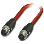 Phoenix Contact Straight Male 4 way M12 to Straight Male 4 way M12 Bus Cable, 2m