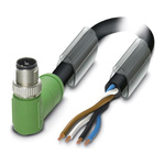 Phoenix Contact Right Angle Male 4 way M12 to Unterminated Sensor Actuator Cable, 2m
