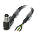 Phoenix Contact Right Angle Male 3 way M12 to Unterminated Sensor Actuator Cable, 2m