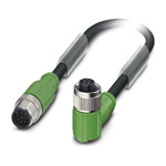 Phoenix Contact Male 8 way M12 to Right Angle Female 8 way M12 Sensor Actuator Cable, 3m