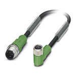 Phoenix Contact Straight Male 5 way M12 to Right Angle Female 3 way M8 Sensor Actuator Cable, 300mm