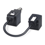 Phoenix Contact Straight Female 4 way DIN 43650 Form A x 2 to Right Angle Male M12 Sensor Actuator Cable, 100mm