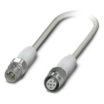 Phoenix Contact Male 4 way M12 to Female 4 way M12 Sensor Actuator Cable, 600mm