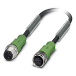 Phoenix Contact Male 3 way M12 to Female 3 way M12 Sensor Actuator Cable, 1.5m