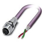Phoenix Contact Female 2 way M12 to 2 way Unterminated Bus Cable, 500mm