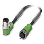 Phoenix Contact Male 3 way M12 to Female 3 way M12 Sensor Actuator Cable, 1.5m