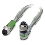 Phoenix Contact Male 3 way M12 to Female 3 way M12 Sensor Actuator Cable, 1.5m