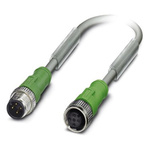 Phoenix Contact Male 4 way M12 to Female 4 way M12 Sensor Actuator Cable, 1.5m