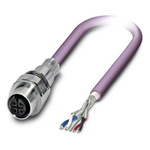 Phoenix Contact 5 way M12 to 5 way Unterminated Bus Cable, 1m
