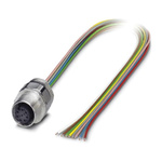 Phoenix Contact Female 8 way M12 to Female 8 way M12 Sensor Actuator Cable, 500mm