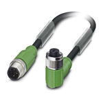 Phoenix Contact Male 3 way M12 to Female 3 way M12 Sensor Actuator Cable, 300mm