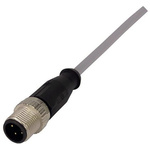 Harting Right Angle Female 4 way M12 to Straight Male 4 way M12 Sensor Actuator Cable, 5m