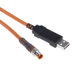 Sick Straight Male 4 way M8 to Male USB A Sensor Actuator Cable, 2m