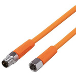ifm electronic Female 4 way M8 to Male 4 way M8 Sensor Actuator Cable, 5m
