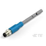 TE Connectivity Straight Male 3 way M8 to Unterminated Sensor Actuator Cable, 1m